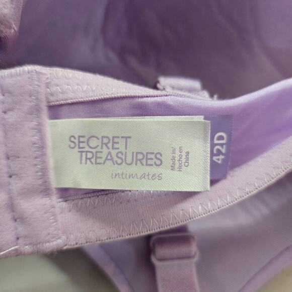 Curve Muse & Secret Treasures Bras Women's 42D Burgundy / Lavender Underwire 2pk - Picture 11 of 14